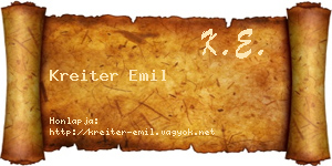 Kreiter Emil névjegykártya
