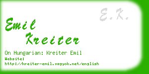 emil kreiter business card